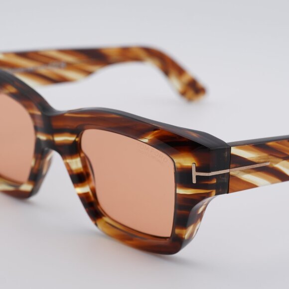 Tom Ford Ilias FT1154 55E Sunglasses Havana Square Frame, Brown Lenses - Picture 9 of 12